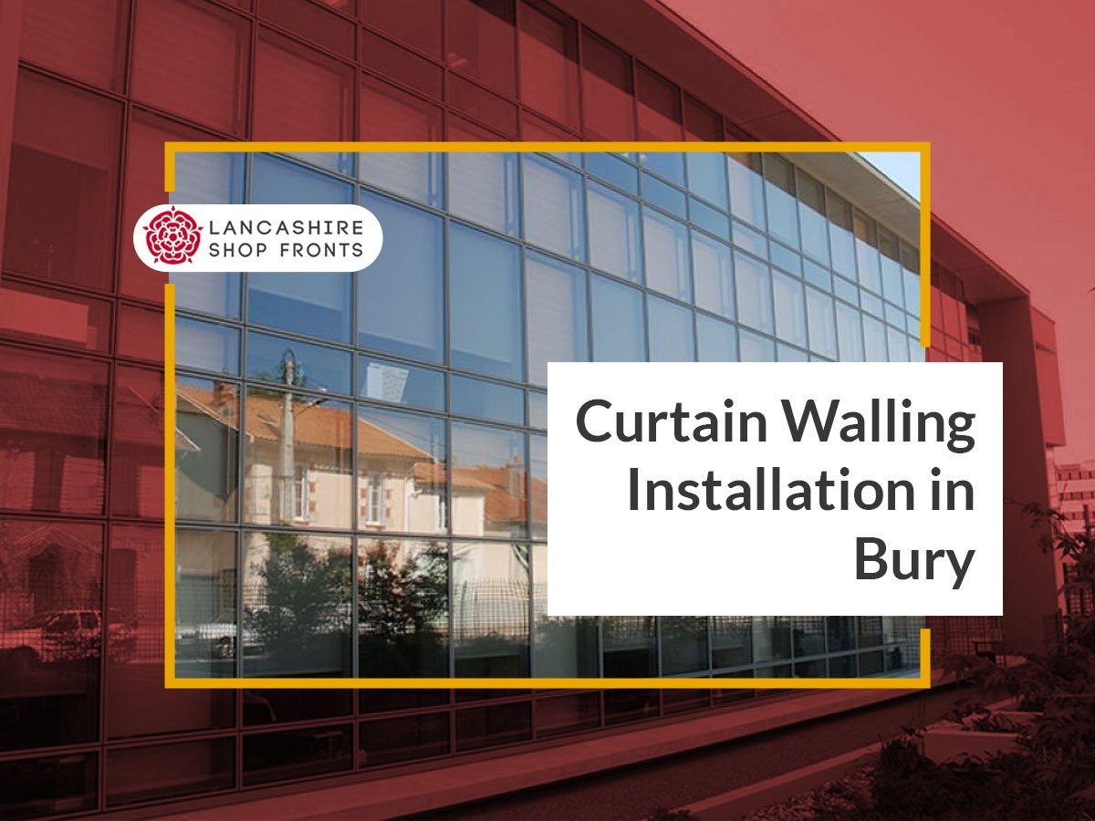 Curtain walling installation in bury